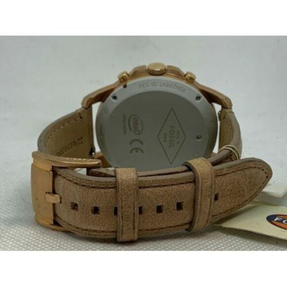 Fossil NDW1 Gen 1 Smartwatch Chronograph Leather Band Rose Gold Quartz 44mm C223 - Picture 9 of 9